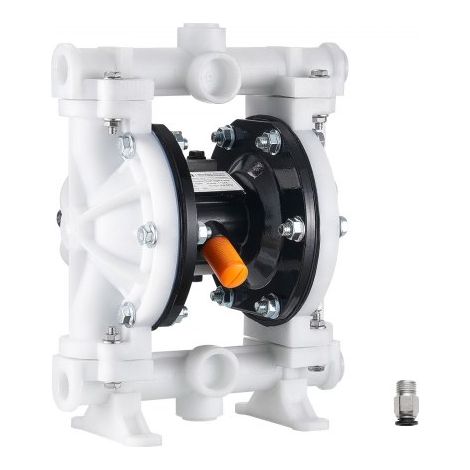 Druckluft-Doppelmembranpumpe, 16,64L/min, 38,1 mm Einlass & Auslass, pneumatische Altöl-Transferpumpe, max. 100 PSI, Polypropylengehäuse, luftbetrieben für Diesel, Fett, Kerosin, Benzin (1/5)