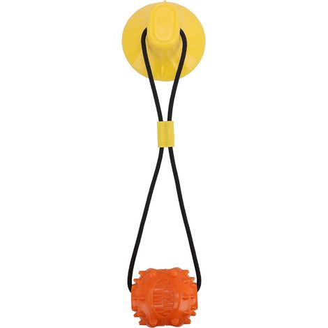 Balle à mâcher en corde avec ventouse, jouet d'entraînement pour chiot résistant aux morsures, jouet interactif pour chien à utiliser à la maison ou à l'extérieur. (1/5)