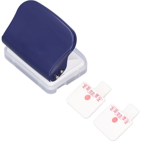 Dunkelblauer, tragbarer 6-Loch-Planerlocher mit Positionierungslineal für A4-, A5- und B5-Papier (1/5)