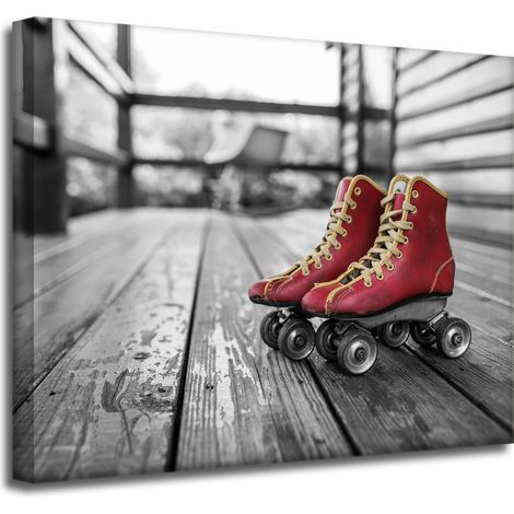 Leinwanddruck Vintage rote Rollschuhe 50x40 cm