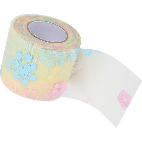Petit ruban de gaze floral jaune (1/5)