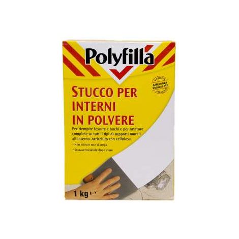 Polyfilla Stucco per Interni Bianco 1 kg - Riparazioni Murali Facile Applicazione (1/5)