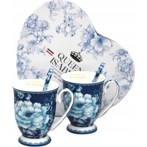Juego de tazas de porcelana de 300 ml en caja de regalo, colección Rosa Cobalto (1/5)