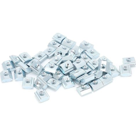 50 écrous coulissants M3 en acier au carbone, norme UE 20, type T, accessoires de fixation pour imprimantes 3D (1/5)
