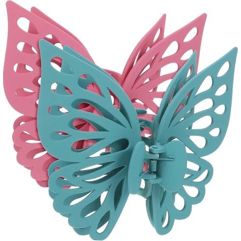 Lot de 2 pinces à cheveux papillon givrées pinces griffe pour filles et femmes accessoires de coiffure Gatuida (1/5)
