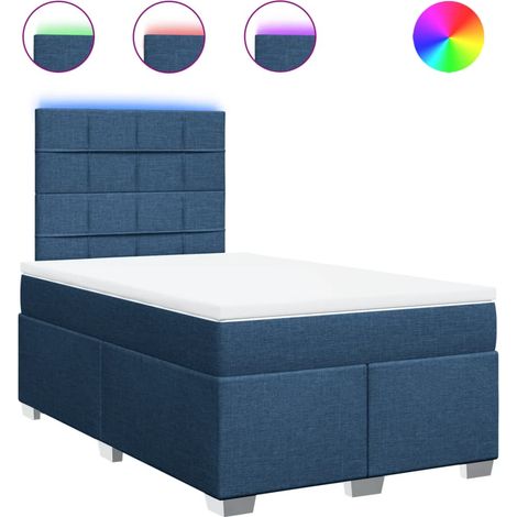 Maison Exclusive - Sommier à lattes de lit avec matelas bleu 120x190 cm tissu (1/5)