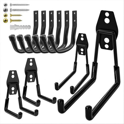 Set mit 10 robusten Wandhaken für die Garage – J-Haken zum Aufhängen von Leitern, Fahrrädern und Elektrowerkzeugen mit rutschfester Beschichtung (1/5)