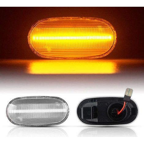 KIT 2 INDICATORI DI DIREZIONE LATERALI A LED COMPATIBILE CON MITSUBISHI Colt IV + V Anno 1992-2003 , VETRO TRASPARENTE (1/4)