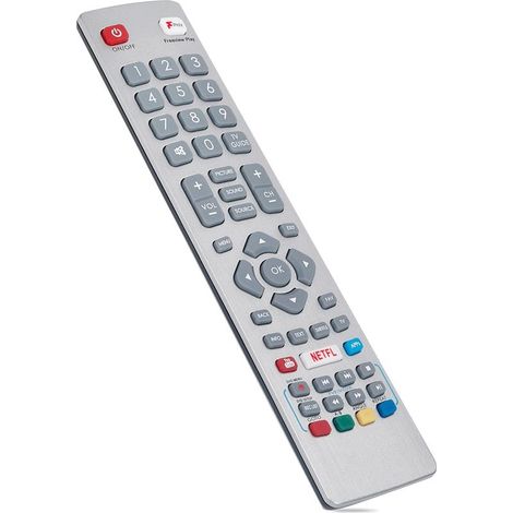 Sharp universal replacement remote control for smart TVs with 4 quick access buttons, no setup required. (1/5)