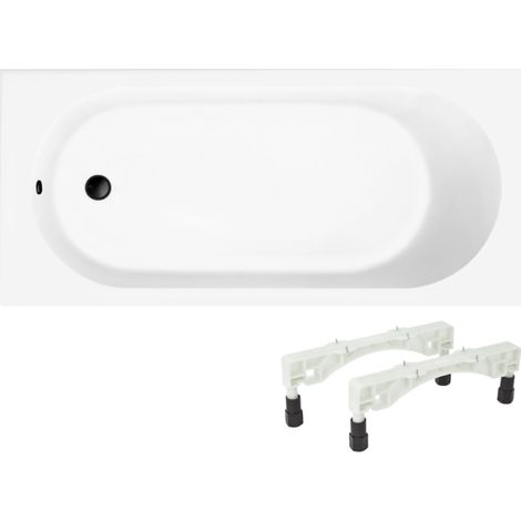 Baignoire droite 170 x 70 VILLEROY & BOCH O.Novo + Pieds + Vidage WIRQUIN noir