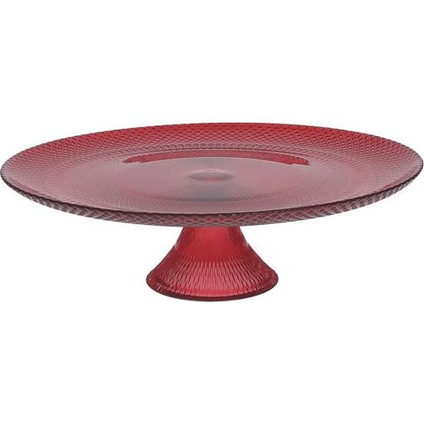 Soporte para tartas cristal rojo 28x9h cm Passion