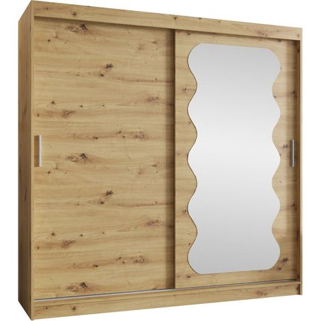 Armario Hartford 578, Roble Artisan, 200x200x62cm, Puertas de armario: Correderas, Número de estantes: 5