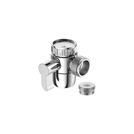 3-way shower tap – Diverter valve M22 × M24, universal chrome-plated brass adapter for bathroom or kitchen