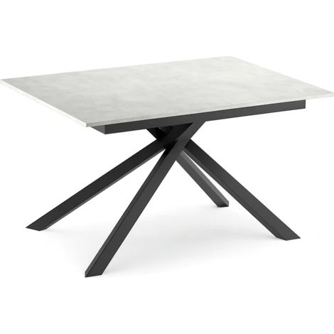 Pluto,  Tavolo allungabile con top in melaminico Cemento bianco (90cm X 140-190cm H. 76cm)  Duzzle (1/5)