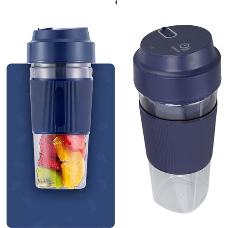 300 ml, 1200 mAh, USB-wiederaufladbarer elektrischer Mixer, tragbar und leicht für Zuhause, Büro und Reisen – Blau (1/5)