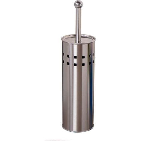 Brosse WC en acier inoxydable avec support, ensemble de brosse WC sur pied pour salle de bain, toilettes, design caché fermé (1/5)