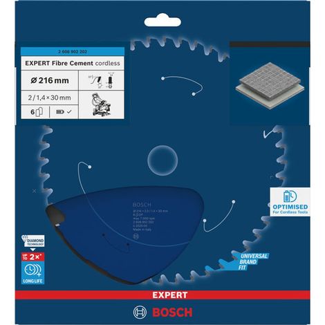 Bosch EXPERT Kreissägeblatt Fiber Cement, 216x2x30 mm, Z6