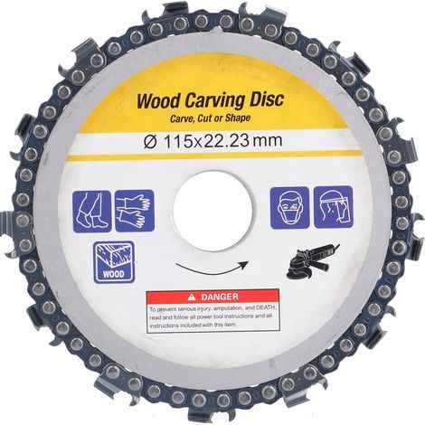 4.5in 13 Teeth Circular Chain Disc Chainsaw Wheel Carving Blade Angle Grinder AccessoriesYellow Card