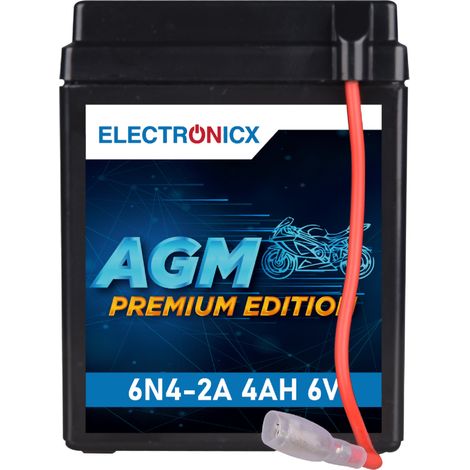 Electronicx AGM Motorradbatterie 6V 4,5Ah 6N4-2A-4 - Wartungsfrei, Auslaufsicher, Hohe Startleistung - Premium Batterie 12V Wartungsfrei - Versand DE (1/5)