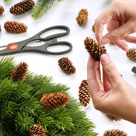 50x pigne decorative - decorazioni sparse autunnali e invernali - decorazioni a cono - piccole pigne - decorazioni natalizie naturali (50x piccole pigne) (1/4)