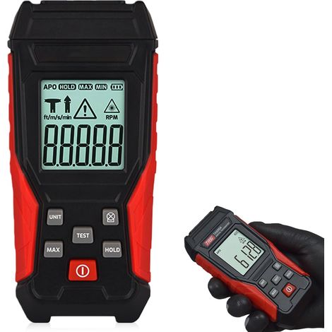 Compte-tours numérique 2 en 1, testeur de capteur photo laser sans contact avec 3 à 100 000 tr/min, compte-tours, sondes de contact et marquages réfléchissants, outil de moteur de voiture portable (1/5)