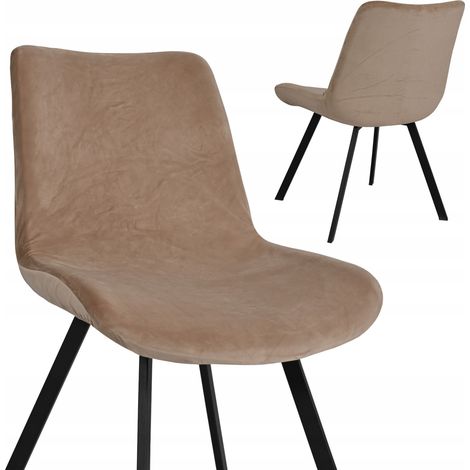 Housse élastique en velours pour fauteuil scandinave, grande taille, beige