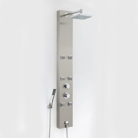 Hudson Reed – Colonne de douche hydromassante thermostatique – 3 fonctions alternatives – Finition chromée – Technologie anti-brûlures – 150cm hauteur (1/5)