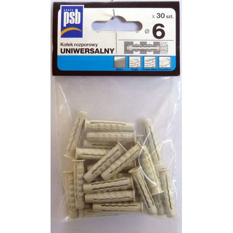 Bolsa de tapones de expansión universales de 6 mm, 30 unidades PSB (1/2)