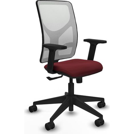 Silla de oficina piqueras y crespo Motilla malla blanca similpiel granate (1/2)