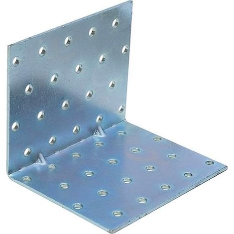 PIASTRA PER TRAVI PIEGATA 60X60MM L100MM NERVATA ZINCATA BIANCO