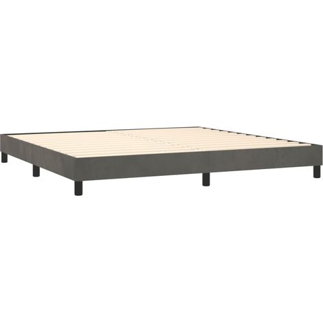 Somier de láminas con patas estructura de cama 200x200 cm tela gris oscuro TDL0207112 (1/5)