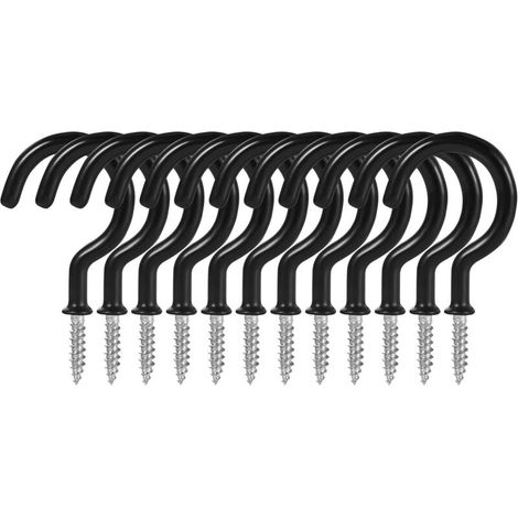 12 robuste Deckenhaken – zum Aufhängen von Pflanzenlampen und schweren Bechern – Metall, für den Innen- und Außenbereich, 1-1/4-Zoll-Gewinde (1/4)