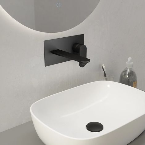Laiton noir mat Mélangeur de lavabo encastré Mod. Kerry