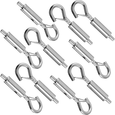 10pcs Pince Suspendre de Câble en Acier Inoxydable Argenté, Crochet Réglable Robuste et Facile à Utiliser pour Fils et Lustres Suspendus (1/5)