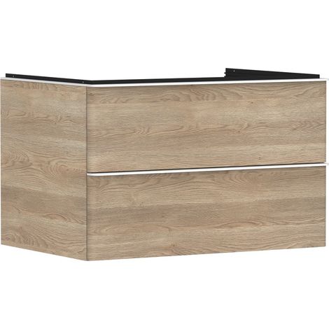 Waschtischunterschrank Xelu Q 780x485x550mm eiche natur Griff mattweiß (1/3)