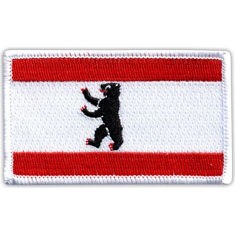 Berliner Flaggen-Aufnäher – Magnetische Rückseite – Gestickter Aufnäher/Abzeichen/Emblem