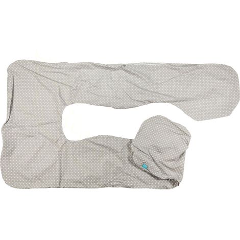 Fodera per cuscino di gravidanza BabyUniverse tipo U, 100% cotone - Grigio papavero