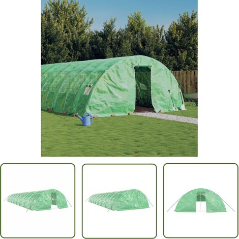 The Living Store Serre avec cadre en acier vert 90 m² 18x5x2,3 m - Serre De Jardin - Abri Jardin - Tunnel De Jardin - Greenhouse - Serrez Verdure (1/5)