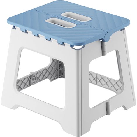Taburete plegable, taburete plegable portátil, taburete plegable antideslizante de 9 pulgadas, apto para uso en interiores y exteriores. (1/4)