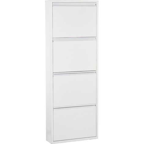 Range chaussures blanc chic pour organisation optimale - Blanc mat (1/5)