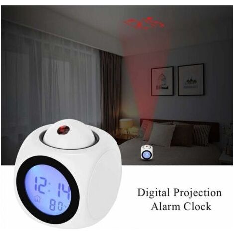 Sveglia digitale proiettore, LED silenzioso, visualizzazione orario/temperatura, funzione snooze, 12/24h, controllo vocale (1/4)