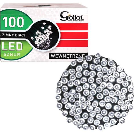 100 luci LED bianco freddo per albero di Natale - per interni, a risparmio energetico, sicure, con fili di rame, distribuzione polacca (1/5)