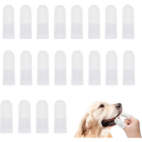 Brosse à Dent Chien,20 Pièces Brosses D'hygiène,Brosse a Dent Chat Brosse à Dents en Nylon Brosse à Dent Doigtier pour Animaux de Compagnie,Dog Finger Toothbrush pour Chien et Chat (1/5)