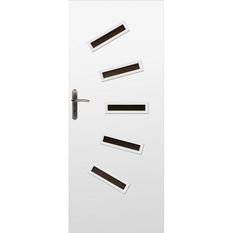 Porte d'intérieur vitrée WENECJA blanc en plusieurs dimensions - Poussant: Droit - Largeur porte: 80 cm