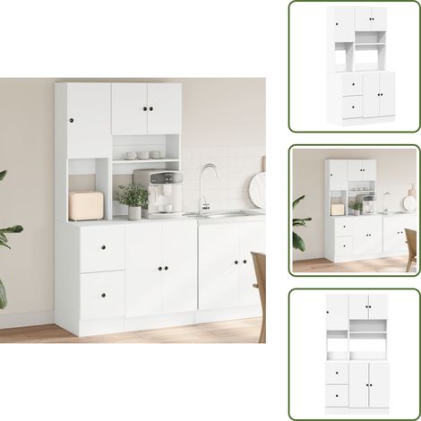 The Living Store Küchenschrank Weiß 95x50x180 cm Holzwerkstoff - Holzwerkstoff (1/5)