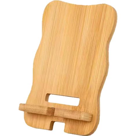 Support de téléphone Portable en Bambou avec Trou de Charge,Support en bois multifonctionnel pour téléphone portable,Support amovible pour téléphone portable en bois,pour Tous Les téléphones (Vague) (1/5)