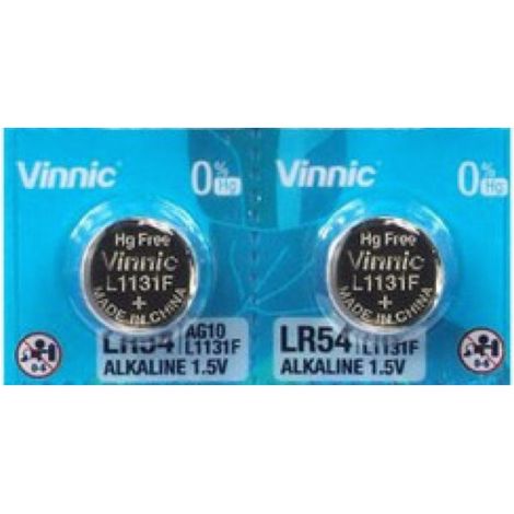 .2 piles AG10 Vinnic /L1131/LR1130/189/V10GA/RW89/D189.