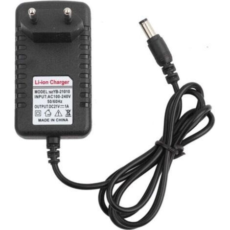 Adaptateur de chargeur Li-ION 21V 1A – Noyau cuivre épais – Port 5,5 x 2,5 mm – Prise UE – Protection contre surtensions (1/5)