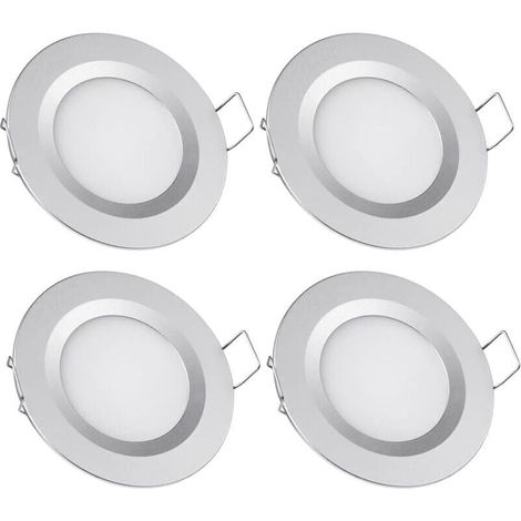 x 12V LED-Einbaustrahler, 58–65 mm Einbauöffnung, 3W, 3200K, Deckeneinbauleuchten für Wohnmobil, Boot, Wohnwagen, Transporter, Yacht, Warmweiß (silberne Ausführung) – LIAIKI