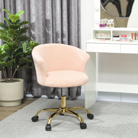 Bürostuhl, ergonomischer, höhenverstellbarer Bürostuhl, Drehsitz, Stahlgestell, rosa (1/5)